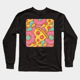 pizza and donuts fast food Long Sleeve T-Shirt